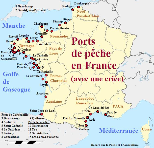 Ports de pêche et criée en France